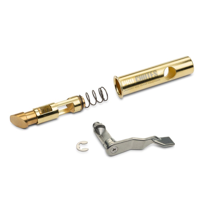 Pro Chutes Laundry & Trash Chute Thumb Latch Trigger Plunger - Side Hinged Door Handle 1-3/4, & 1-23/32 Inch Backset Copper Tubular Part for Wilkinson & Other Manufacture Linen Stainless Steel (Galvan.) - Image 1